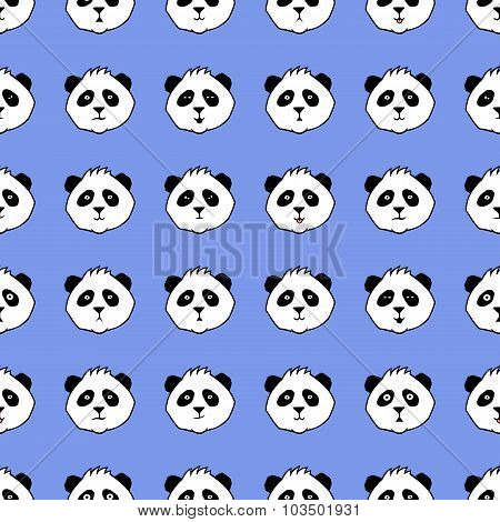 Vector Seamless Pattern With Pandas