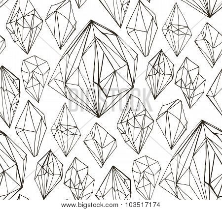 Seamless pattern with crystals.