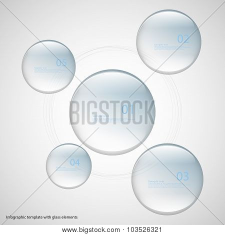 Five Glass Rings Template With Blue Color