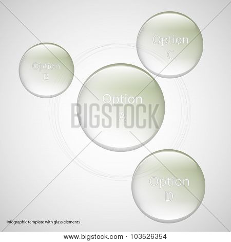 Four Glass Rings Template With Light Background
