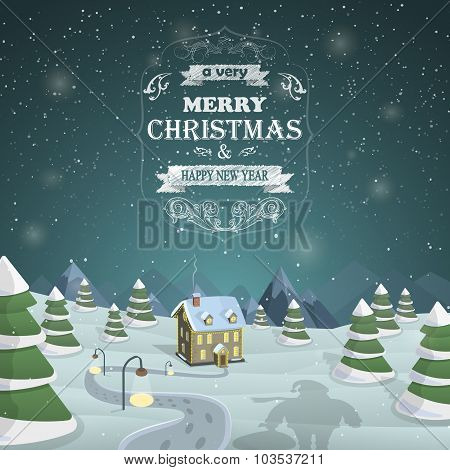 Christmas Eve background vector illustration.