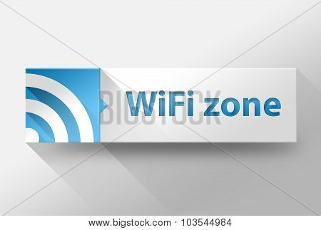 3D Wifi Internet Zone Flat Design, Illustration