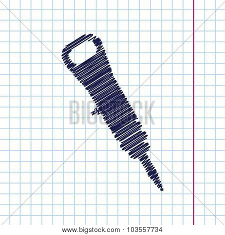 Vector color flat jackhammer icon