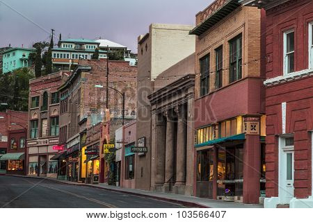 Old Town Bisbee Arizona At Night