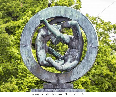 OSLO, NORWAY - JULY 07, 2015: Sculpture in Vigeland park Oslo.