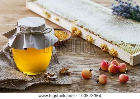 Honey Jar And Dwarf Apples