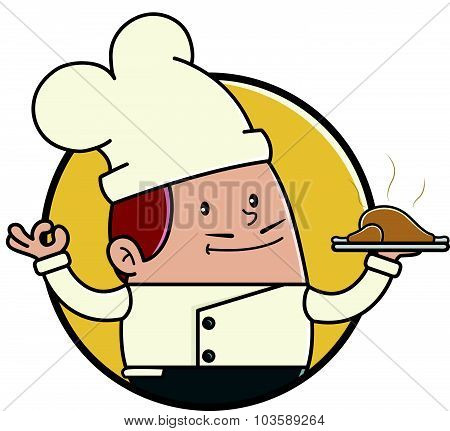 Chef serving food
