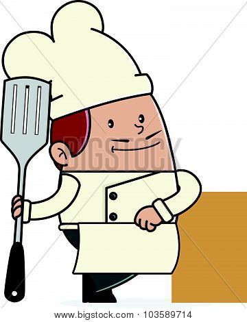 Chef holding spatula