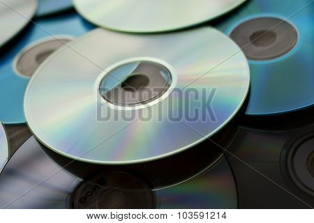 Pile Of Few Compact Discs Cd