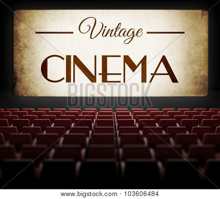 Vintage Cinema Movie In Old Retro Interior
