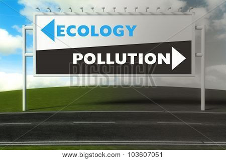 Conceptual Direction Signs Lead To Ecology Or Pollution