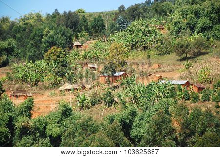 Houses Scattered On The Mountain Of Kilolo, Tanzania, Africa