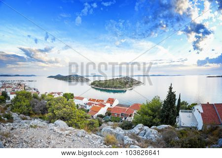 Panorama Of Coast, Islands And Old Town, Croatia Dalmatia
