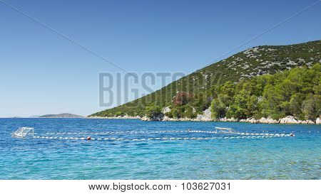 Water Polo Goals, Natural Playground At Sea, Croatia Dalmatia