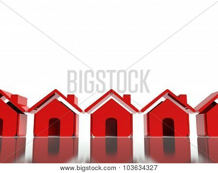 3D Red House Icon, Symbol