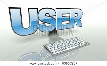 Network User Concept, Computer And Keyboard