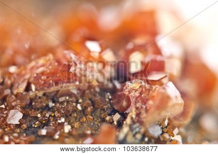 Crystals Vanadinite. Macro. Extreme Closeup