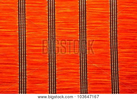 Red Strow Mat Texture With Vertical Patterns.