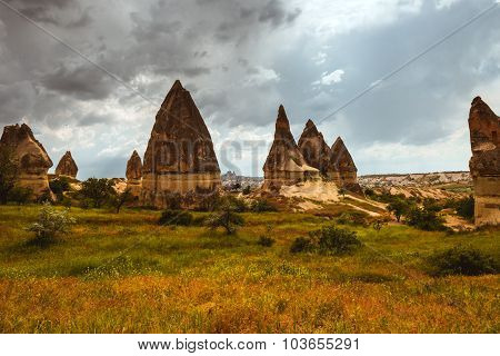 Rock formations of Cappadocia in Central Anatolia Turkey