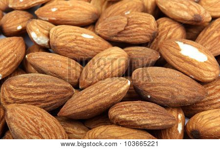 Close-up Of Almond Background. Stock Photo Image.