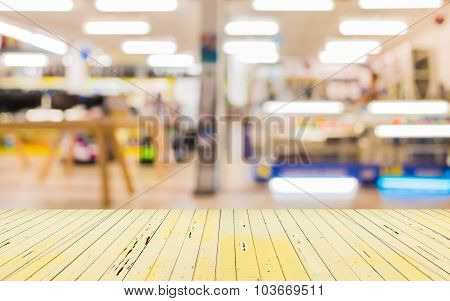 Blur Image Of Eletronic Department Store With Bokeh
