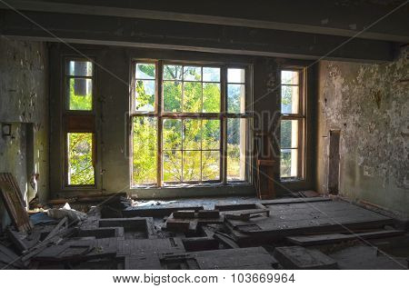 KIEV, UKRAINE - OCT 4, 2015: Abandoned radio communication centre on October 4, 2015 Kiev, Ukraine