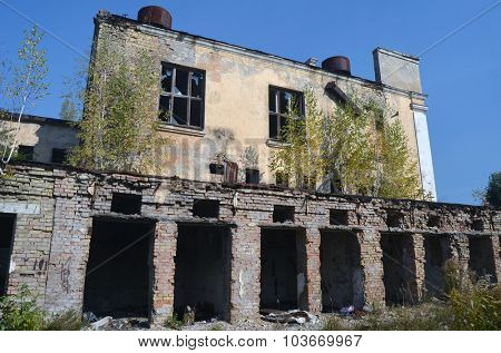 KIEV, UKRAINE - OCT 4, 2015: Abandoned radio communication centre on October 4, 2015 Kiev, Ukraine