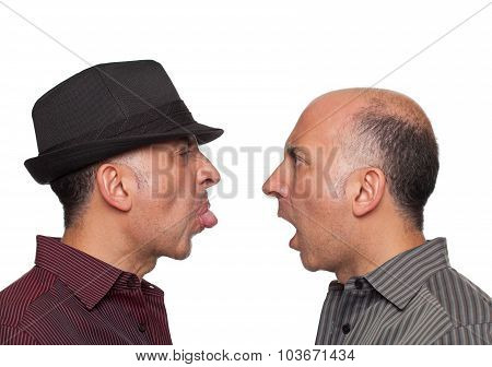 Identical twins fighting