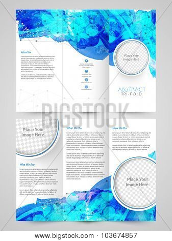 Front and inner page presentation of abstract Trifold Brochure, Template or flyer with space to add your images.