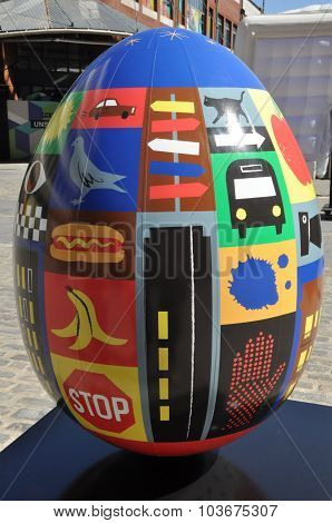 Display at The Faberge Big Egg Hunt in New York