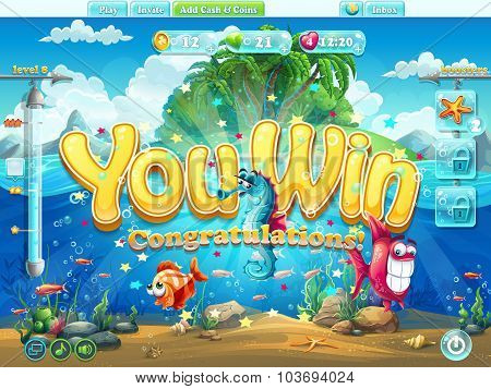 Fish World Example Screen You Won