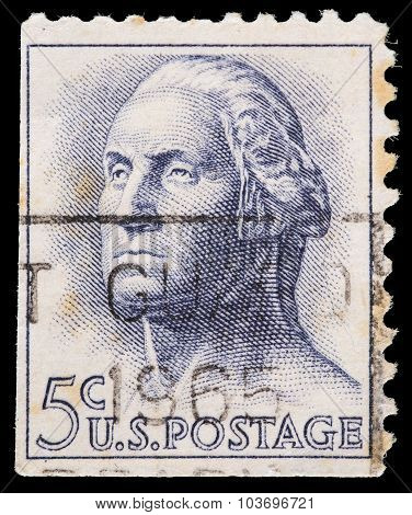 United States Postage Stamp, Portrait Of George Washington, The First President Of The United States