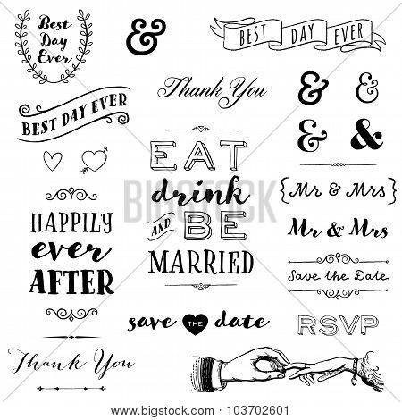 hand drawn wedding typography