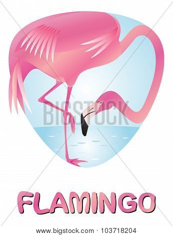 Illustration Of Cute Cartoon Flamingo