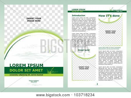 Brochure About Fishing Template, Cover And Page