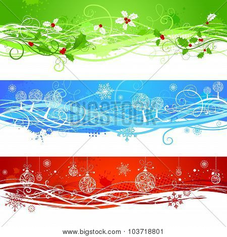 Three Christmas Banners.