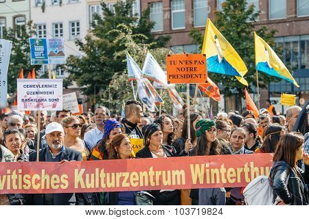 Demonstrators Protesting Against Turkish President Erdogan Policy
