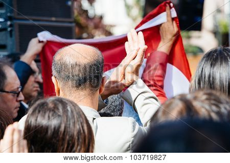 Demonstrators Protesting Against Turkish President Erdogan Policy