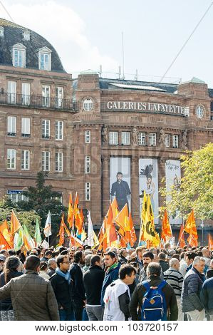 Demonstrators Protesting Against Turkish President Erdogan Policy