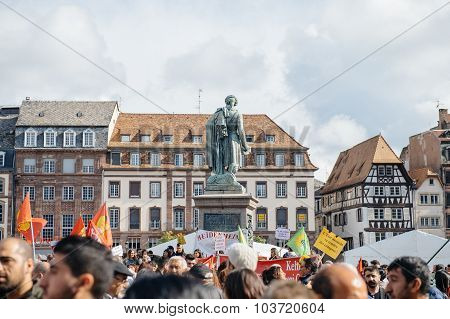 Demonstrators Protesting Against Turkish President Erdogan Policy