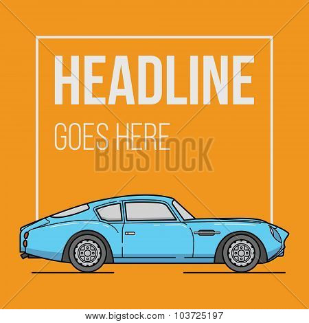 Simple Background With Retro Car
