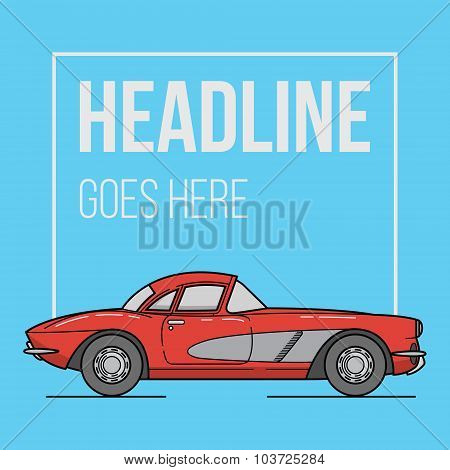 Simple Background With Retro Car