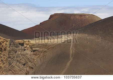 Azores Volcanic Coastline Landscape In Faial Island. Ponta Dos Capelinhos