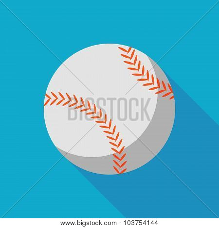Baseball Ball Icon With Long Shadow