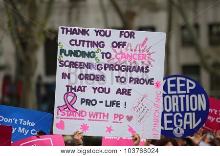 Hand-lettered sign in support of NYCPP