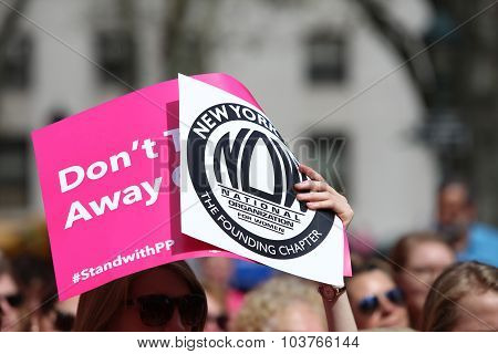 Planned Parenthood & NOW signs