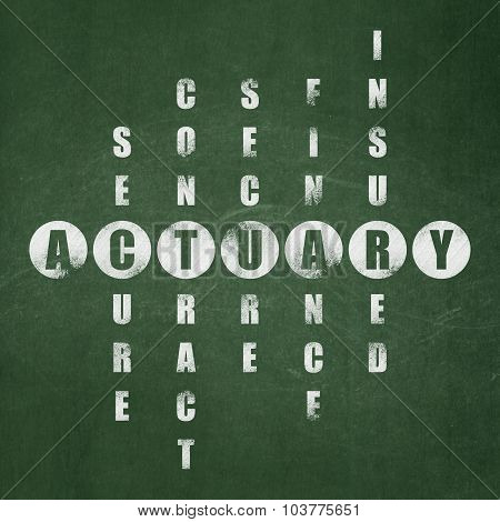 Insurance concept: Actuary in Crossword Puzzle