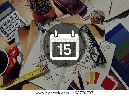 Fifteenth Appointment Memo Schedule Calendar Plan Concept