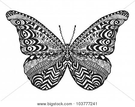 Zentangle stylized butterfly.
