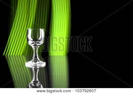 Glass Of Alcohol On Disco Background, Party